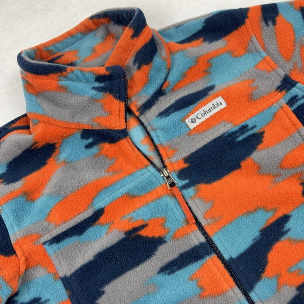 Columbia Full Zip Sweatshirt Unisex Kids 18-20 Multicolor Camouflage Fleece